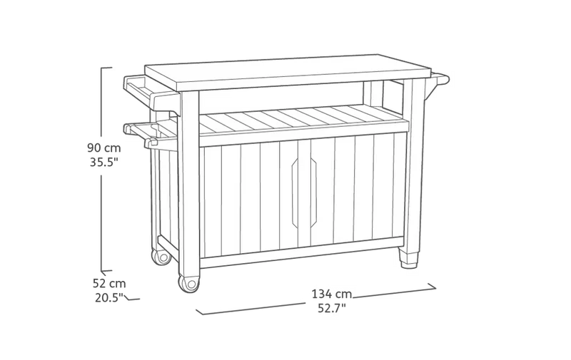 Keter - Mueble barbacoa grande de exterior marrón