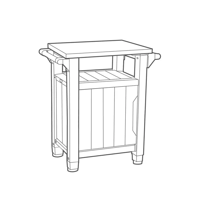 Keter - Mueble barbacoa pequeño de exterior marrón