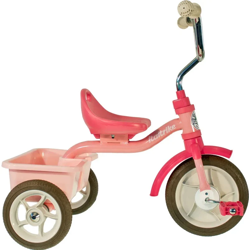 Tricycle Transporter Rose Garden Rose Italtrike Pour Enfants 2 À 5 Ans Châssis Métal Solide