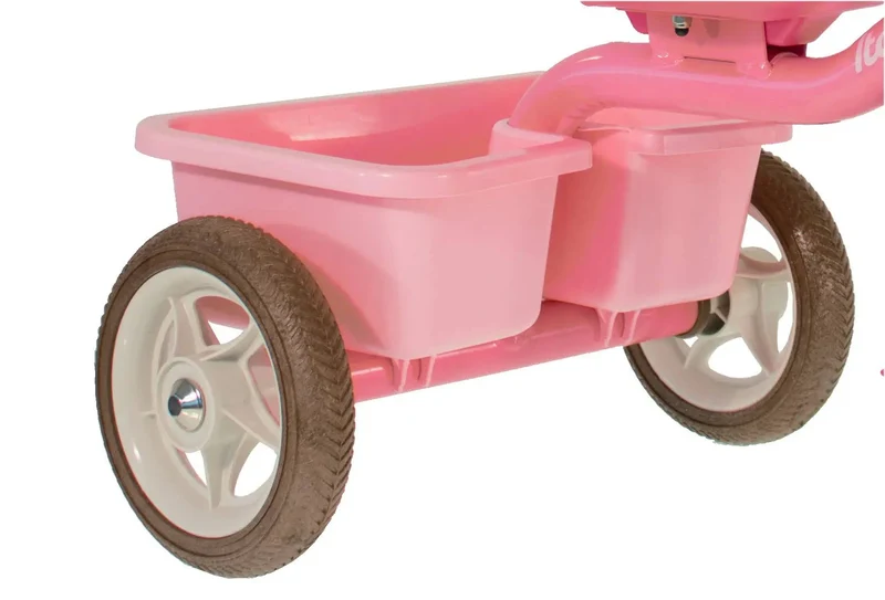 Tricycle Transporter Rose Garden Rose Italtrike Pour Enfants 2 À 5 Ans Châssis Métal Solide