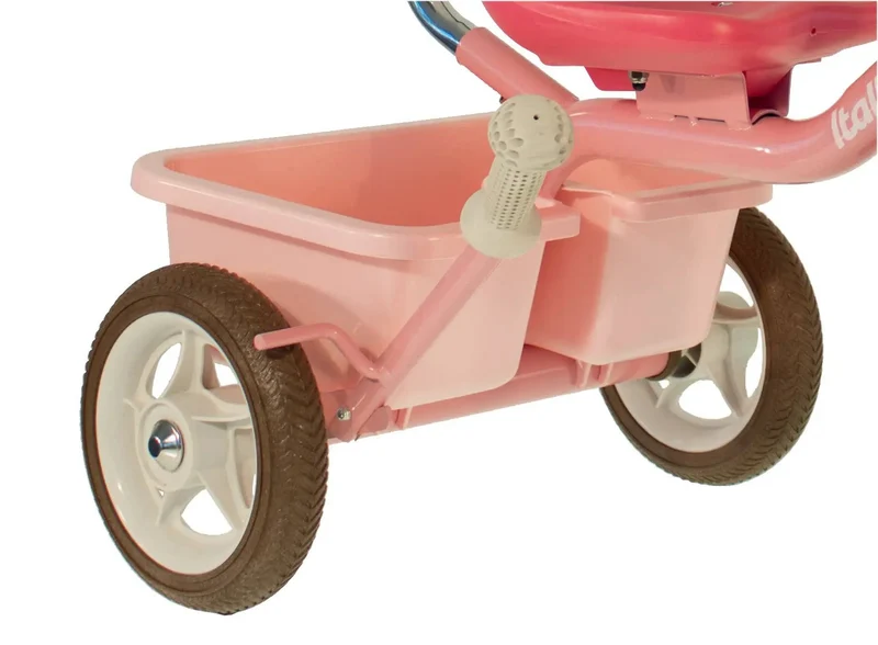 Tricycle Enfant Rose Garden Italtrike Pour Enfants De 2 À 5 Ans Châssis Métal Robuste Guidon Chromé