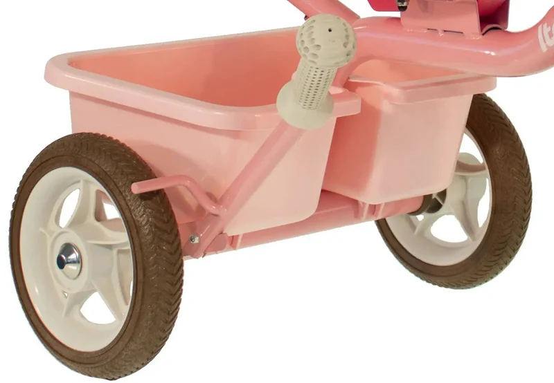 Tricycle Enfant Rose Garden Italtrike Pour Enfants De 2 À 5 Ans Châssis Métal Robuste Guidon Chromé