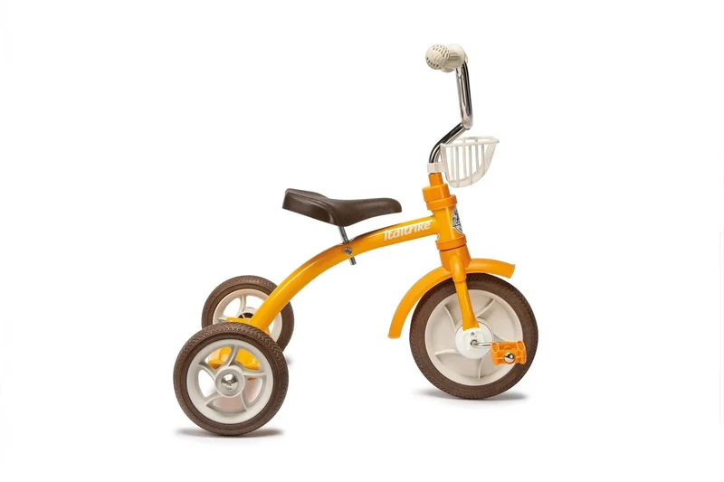 Tricycle Super Lucy Road Work Orange Italtrike Pour Enfants 2 À 5 Ans Châssis Métal Robuste Guidon Chromé Roues Gomme