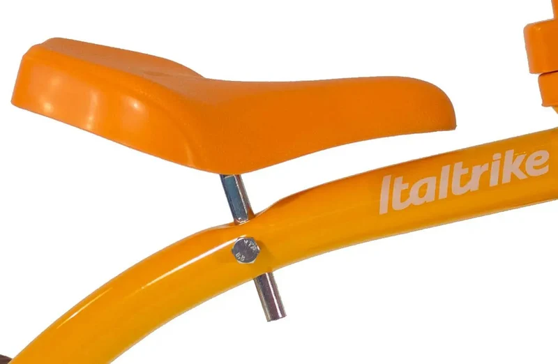 Tricycle Super Lucy Road Work Orange Italtrike Pour Enfants 2 À 5 Ans Châssis Métal Robuste Guidon Chromé Roues Gomme