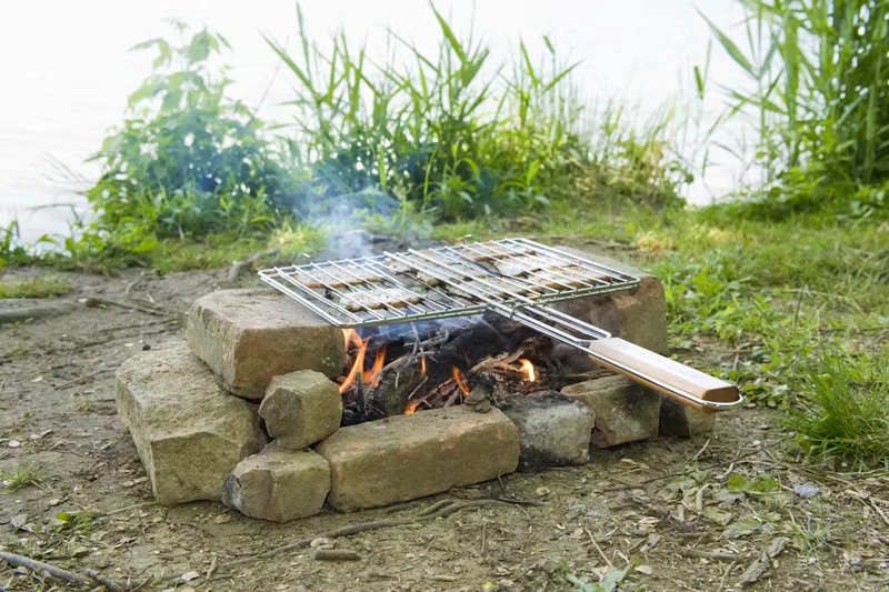 Campingaz - Cesta Parrilla Grande Doble Rejilla Rectangular (48 × 27,5 cm)