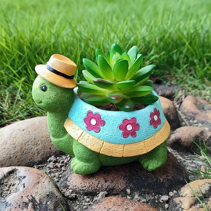 TurtleBloom - Skildpadde Inspireret Blomsterpotte til Udendørs Brug