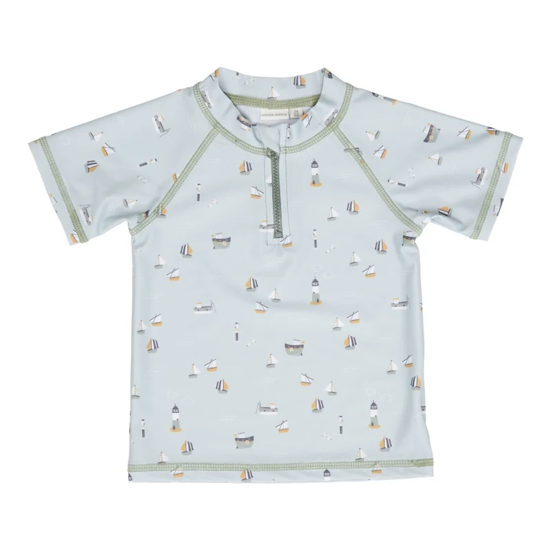 Badeshirt Sailors Bay Olive mit UV 50+ | Little Dutch