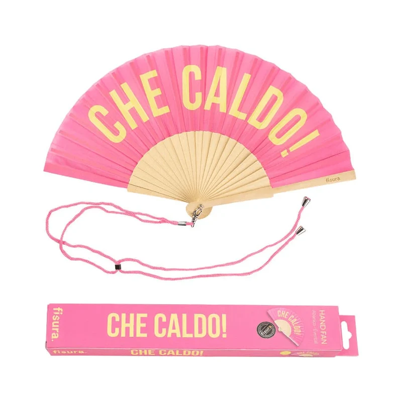 VENTAGLIO "CHE CALDO!" ROSA / GIALLO
