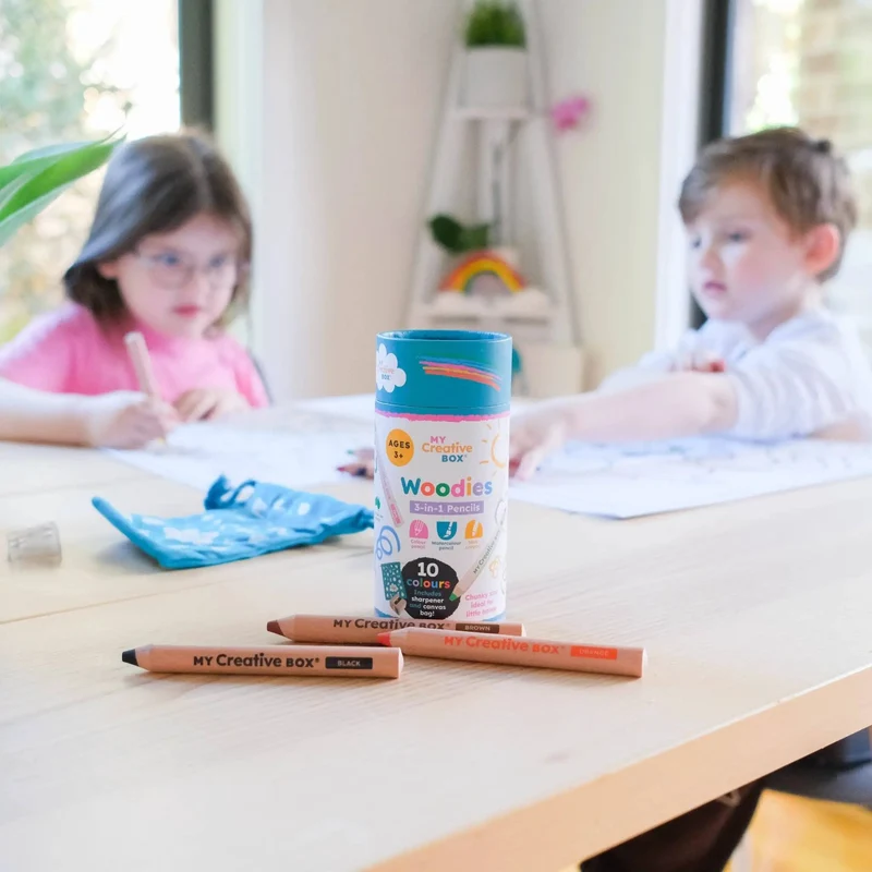 Crayons en bois 3 en 1 Woodies Lot de 10 - My Creative Box