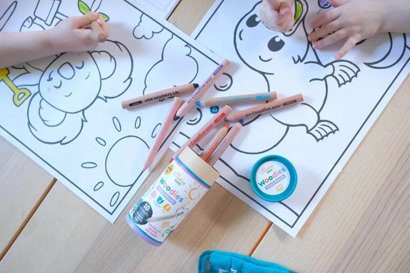 Crayons en bois 3 en 1 Woodies Lot de 10 - My Creative Box