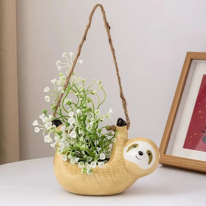 WildBloom - Hængende dyreformet blomsterpotte med rem design