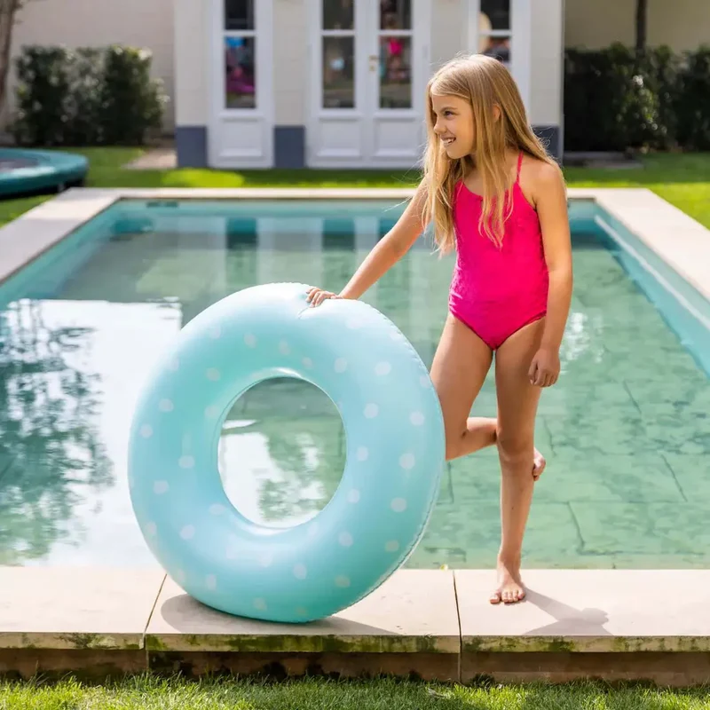 Bouée gonflable - bleue, à pois, 90 cm - Swim Essentials