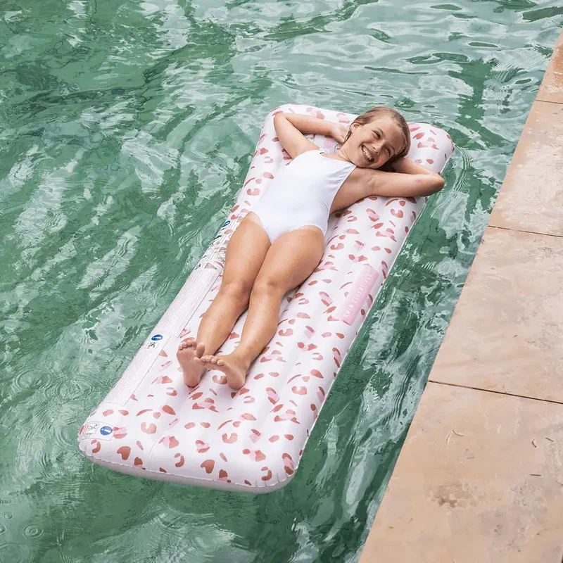 Matelas gonflable imprimé léopard - rose clair, bouée - Swim Essentials