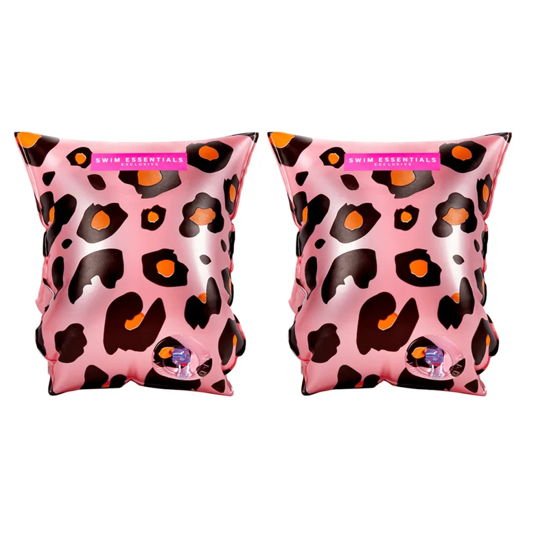 Brassards imprimé léopard - 0 à 2 ans, rose - Swim Essentials