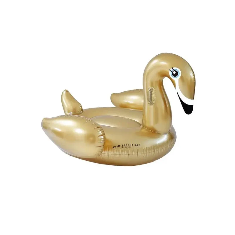 Bouée cygne gonflable XXL - doré - Swim Essentials
