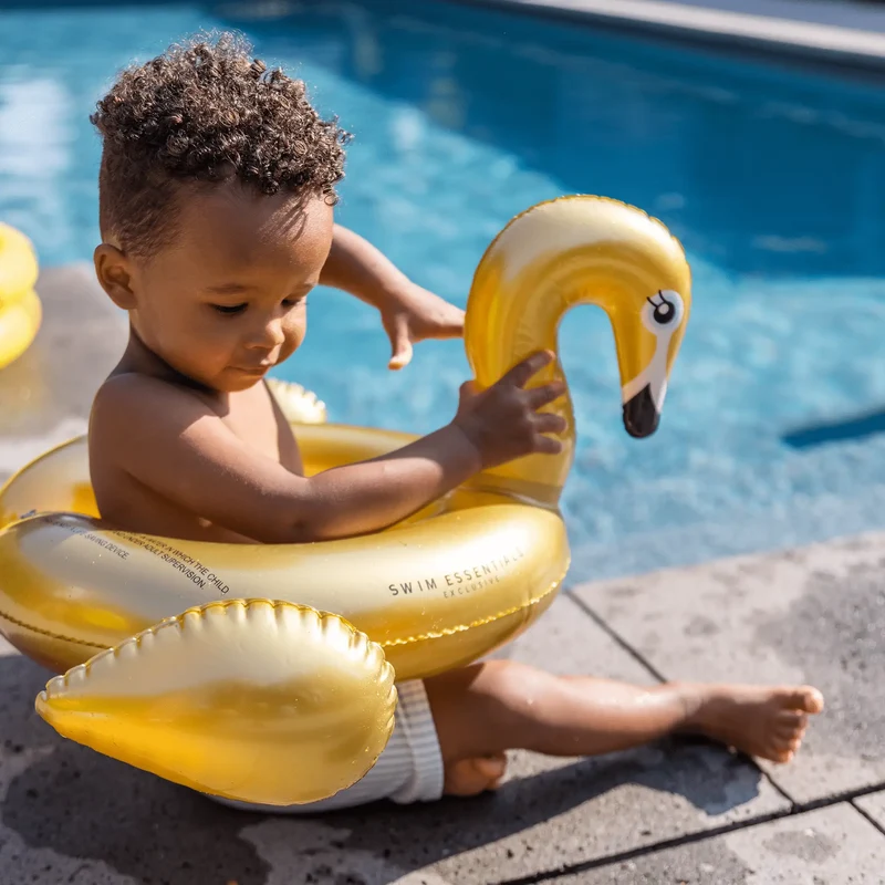 Cygne Gonflable - Édition or, accessoire de Natation ( 3 ans et + )- Swim Essentials