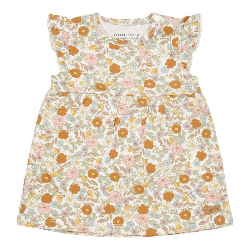 Ärmelloses Kleid Vintage Little Flowers mit Rüschen | Little Dutch