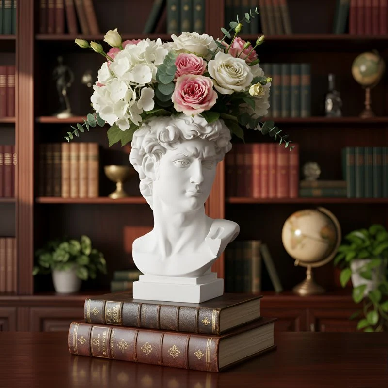 CozySculpt - Dekorativ menneskefigur blomsterpotte til indendørs udstilling