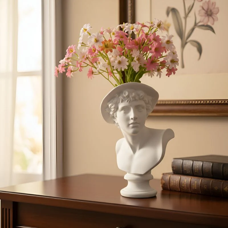 CozySculpt - Dekorativ menneskefigur blomsterpotte til indendørs udstilling