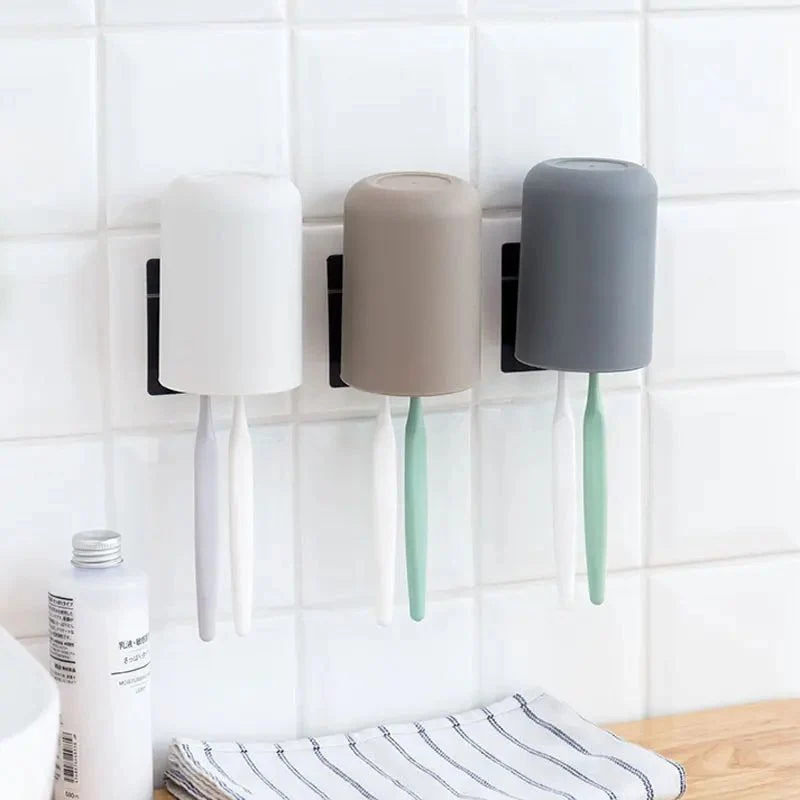 CleanMount - Vægmonteret tandbørsteholder med kop