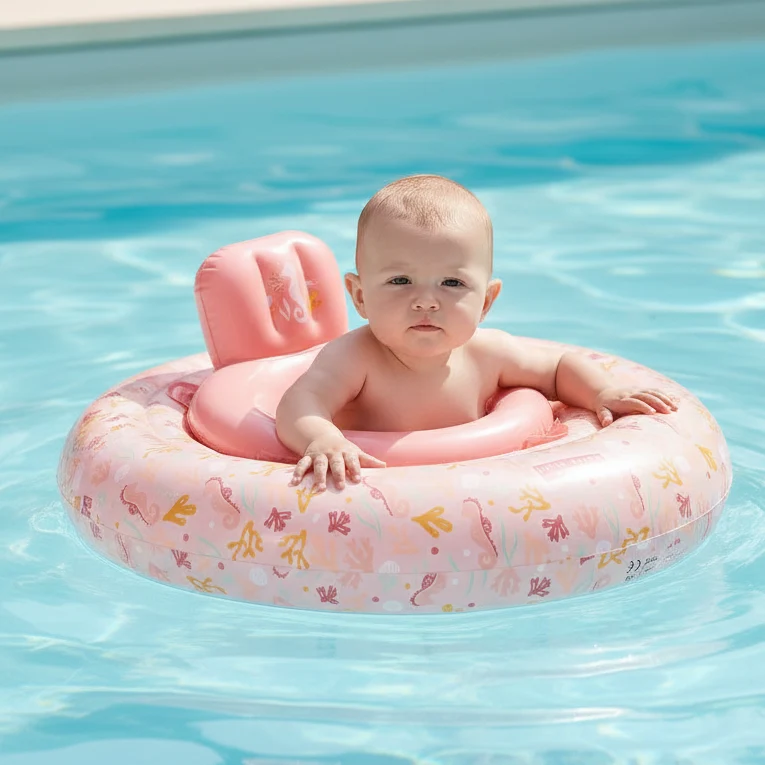 Baby-Schwimmsitz Ocean Dreams Pink 67 cm | Little Dutch