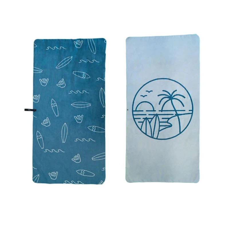 Serviette de plage en microfibre réversible Surf