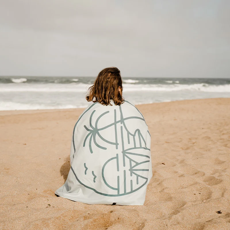 Serviette de plage en microfibre réversible Surf