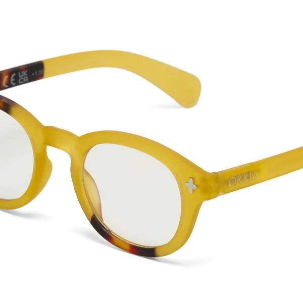 Occhiali da Lettura Anti Luce Blu Milano Giallo Havana +2,50 OKKIA