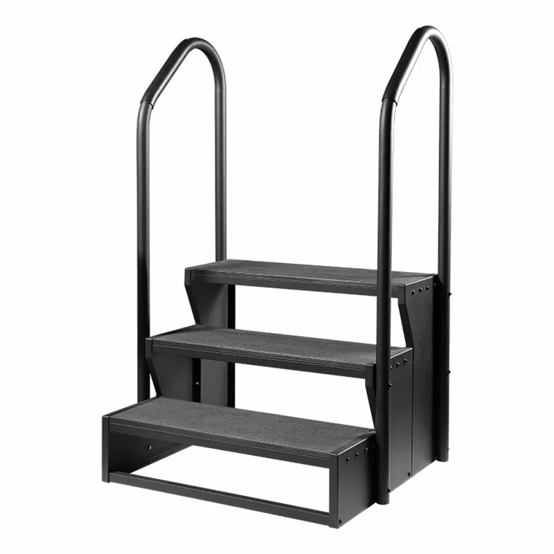 W'eau spa trap antislip met leuning - Zwart