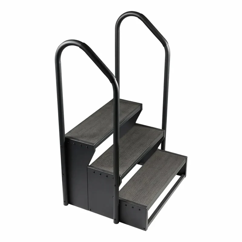 W'eau spa trap antislip met leuning - Zwart