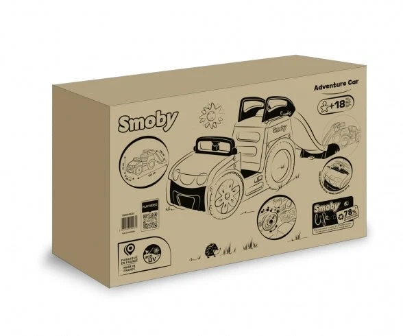 Smoby Adventure Car met glijbaan en zandbak