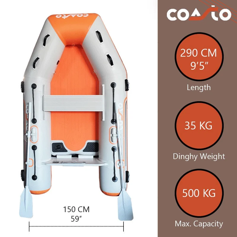 Dinghy Coasto DS-290 - 290 x 150cm - Lichtgrijs