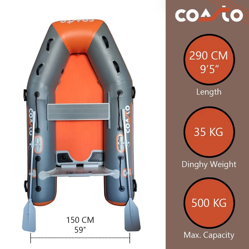 Dinghy Coasto DS-290 - 290 x 150cm - Donkergrijs
