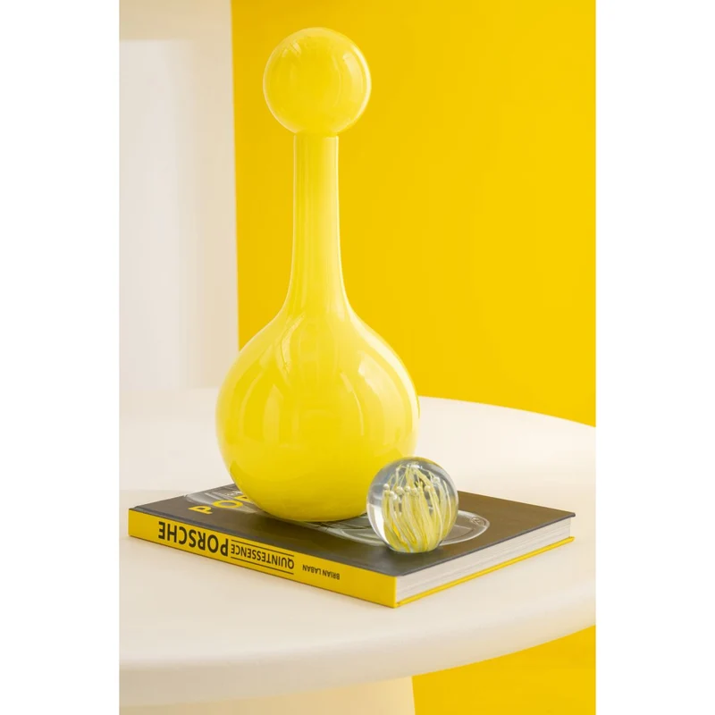 Bottiglia Decorativa in Vetro Ubi H 46 cm Giallo