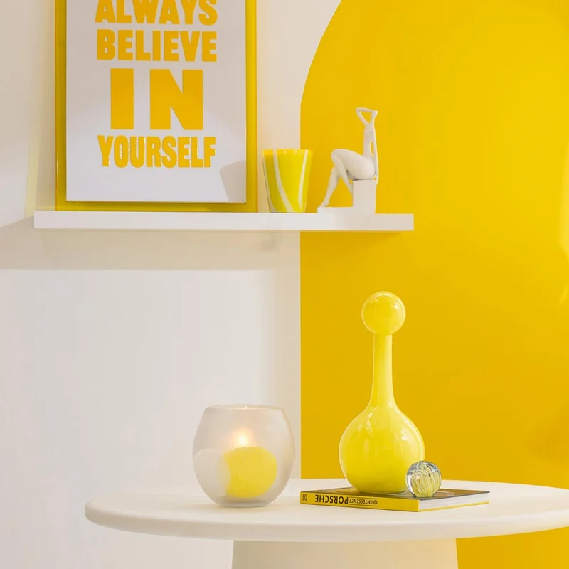 Bottiglia Decorativa in Vetro Ubi H 46 cm Giallo