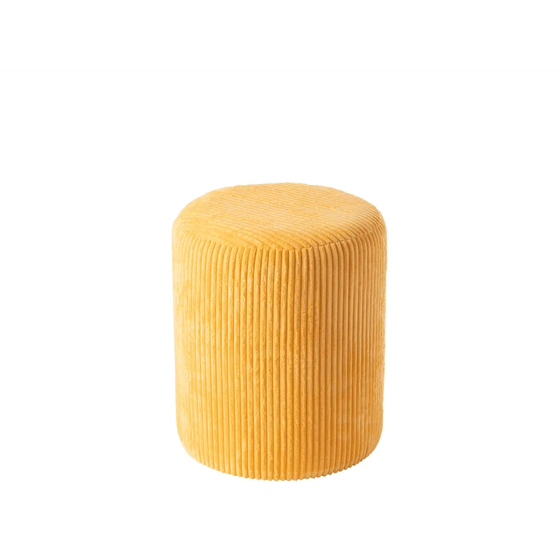 Pouf sgabello imbottito in velluto a coste 39x39x44 cm Pesca