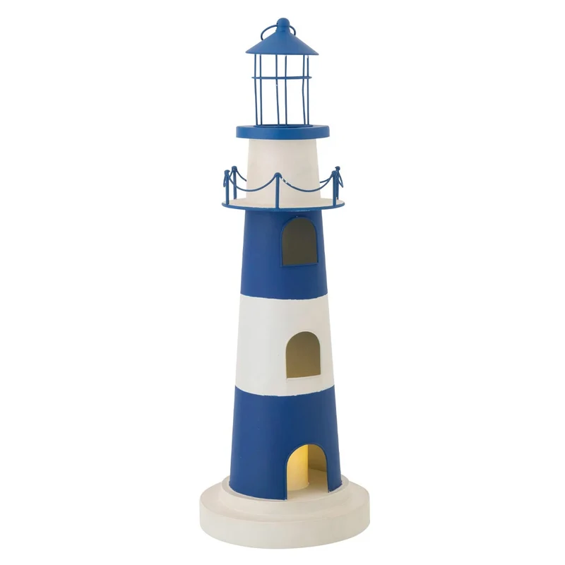 Faro Decorativo Luminoso 27X27X84,3CM Blu e Bianco