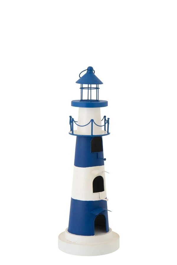 Faro decorativo blu e bianco 55 x 35,5 x 63 cm