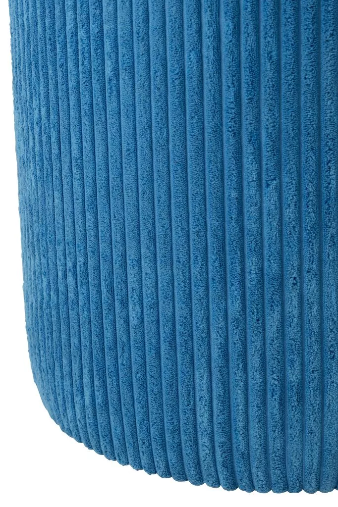 Pouf sgabello imbottito in velluto a coste 39x39x44 cm Blu Cobalto