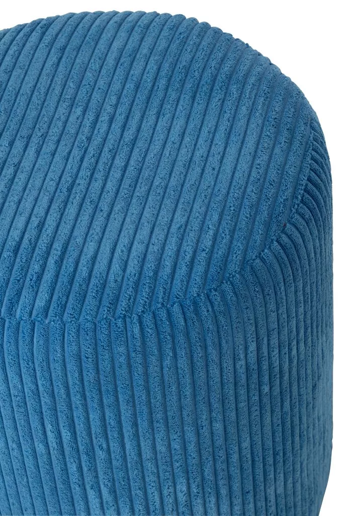 Pouf sgabello imbottito in velluto a coste 39x39x44 cm Blu Cobalto