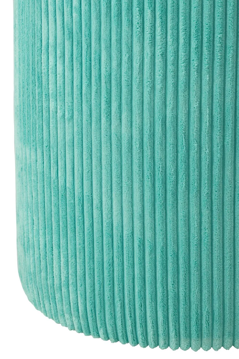 Pouf sgabello imbottito in velluto a coste 39x39x44 cm Turchese