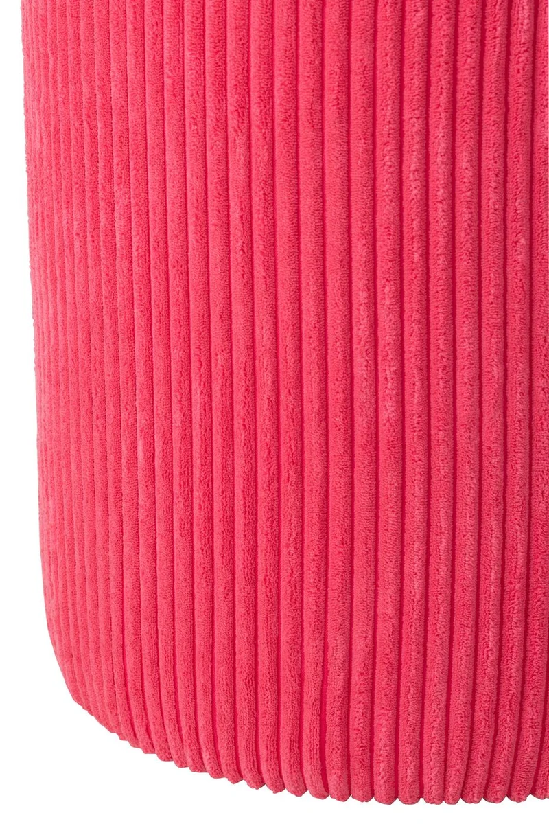 Pouf sgabello imbottito in velluto a coste 39x39x44 cm rosa fucsia