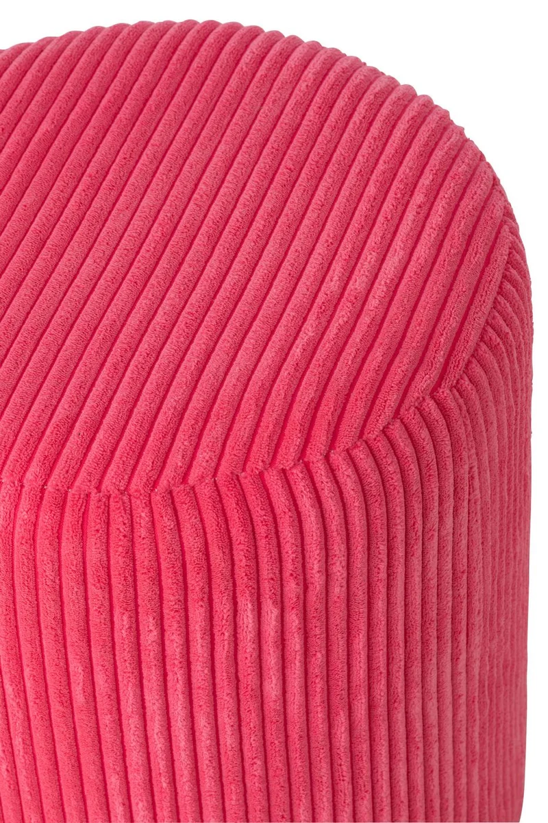 Pouf sgabello imbottito in velluto a coste 39x39x44 cm rosa fucsia