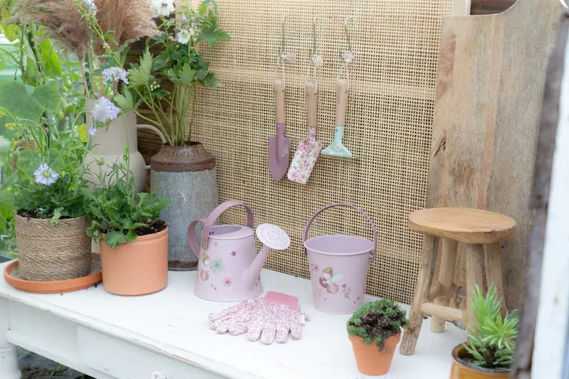 Kinder-Gießkanne Fairy Garden Rosa aus Metall ab 3 Jahren | Little Dutch
