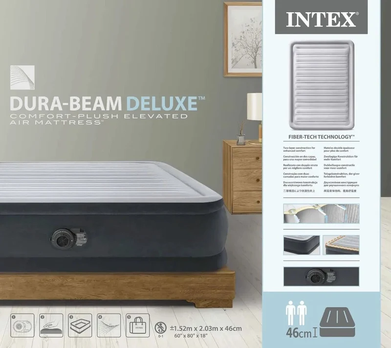 Intex Ultra Plush Headboard luchtbed - Queensize (152 cm)