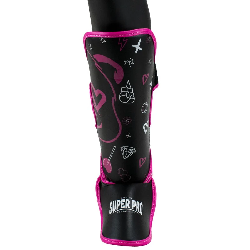 Super Pro Combat Gear Scheenbeschermer Kids Bear - Zwart/Roze
