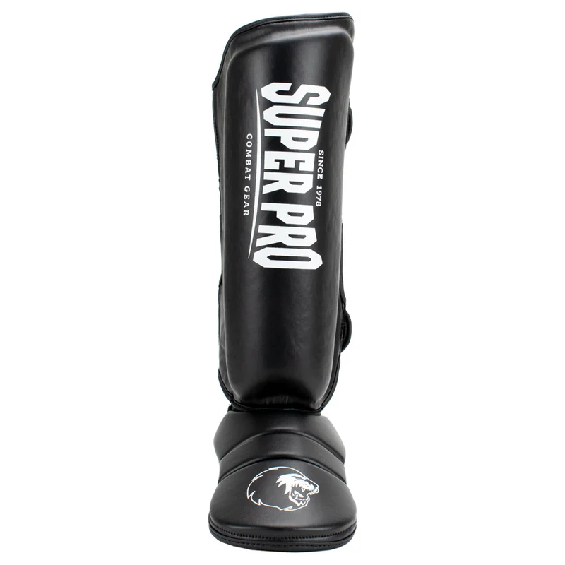 Super Pro Combat Gear Protector Scheenbeschermers - Zwart/Wit