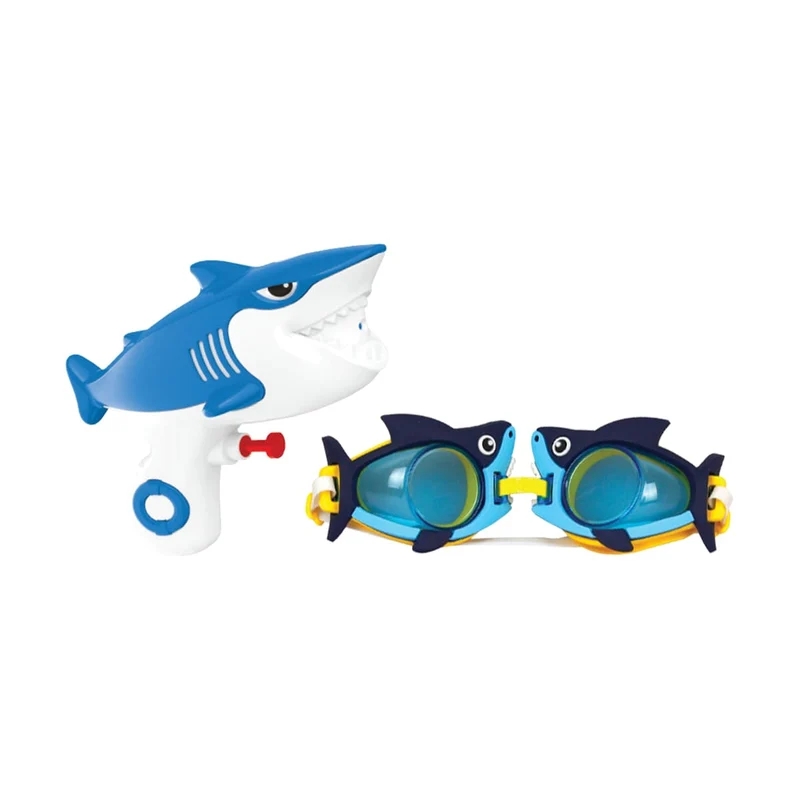 Pistolet à eau requin avec lunettes de natation