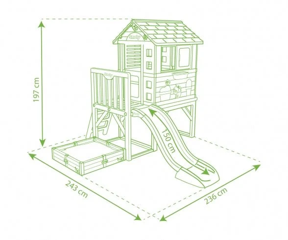 Smoby Square House On Stilts speelhuis met zandbak