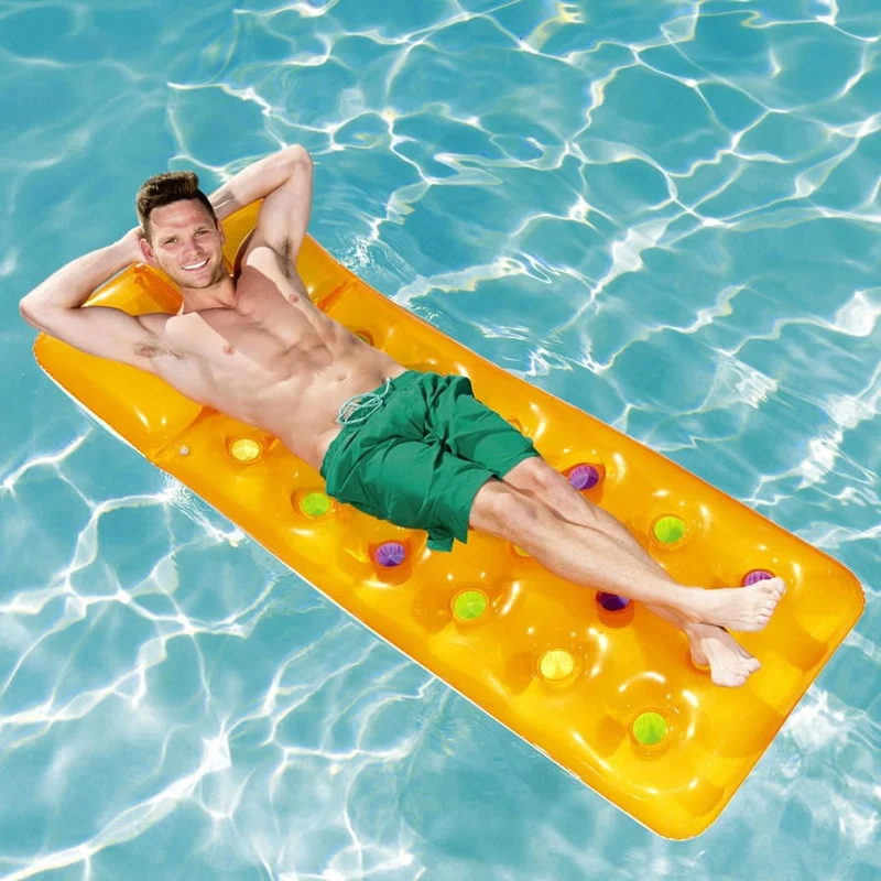 Matelas gonflable avec pochettes multicolores